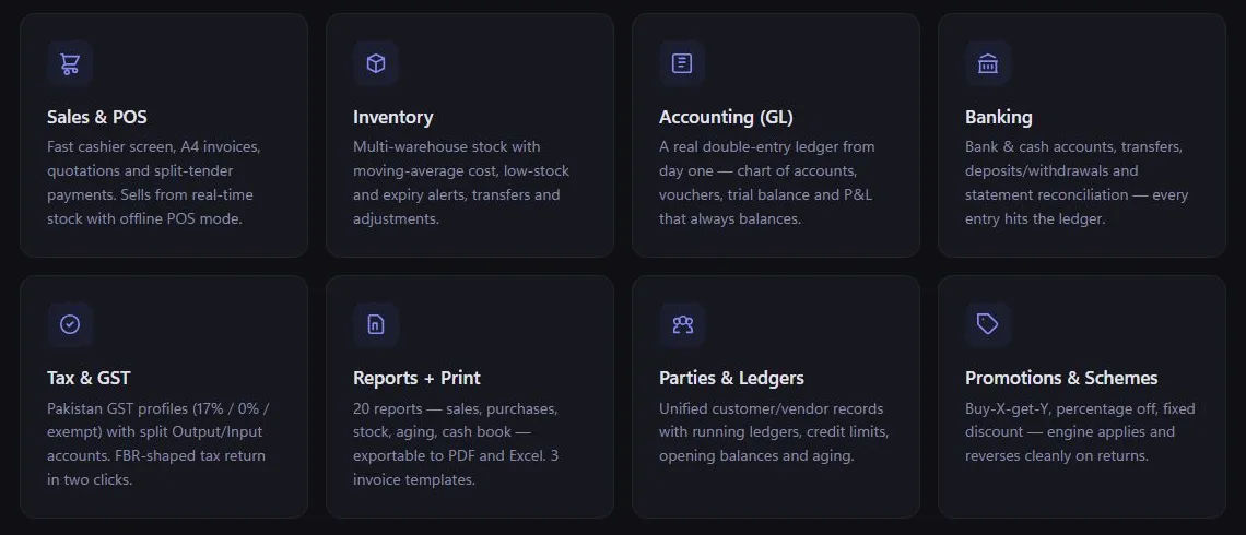 The features section of adverzaerp.com